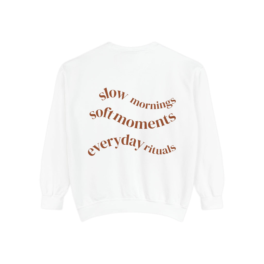 Minimalist 'Sage & Son' Logo Sweatshirt — Garment-Dyed Crewneck