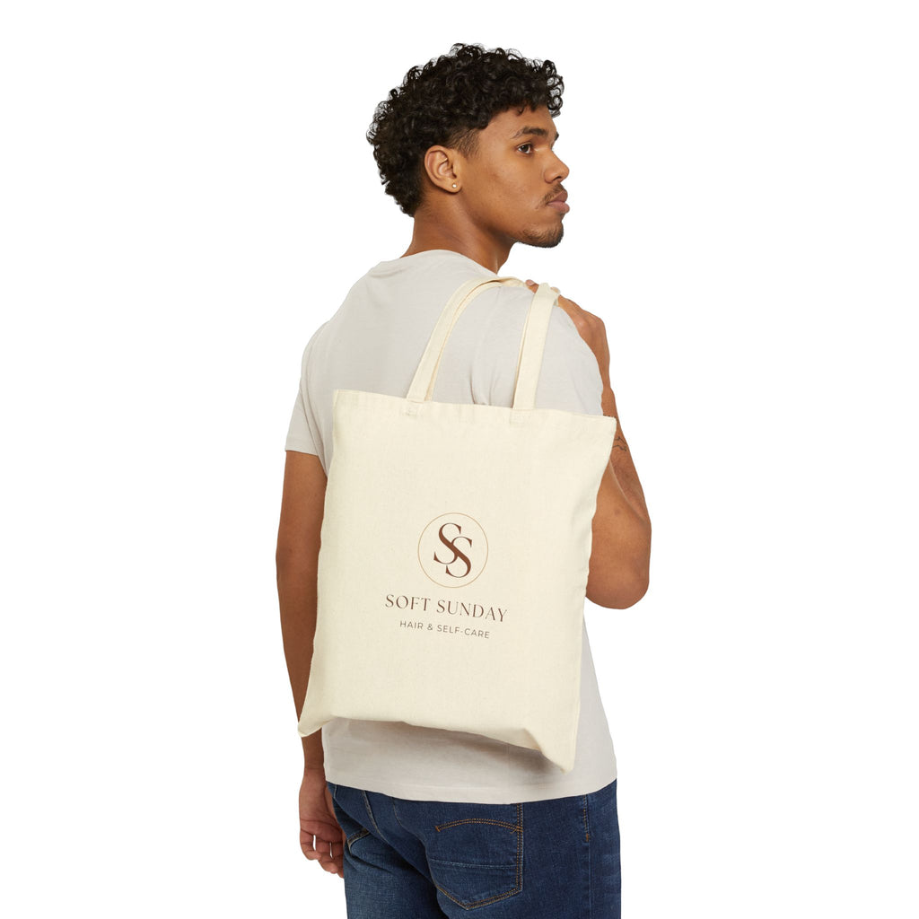 Canvas Tote Bag — "Soft Sunday: A Ritual of Softness" Natural Cotton Reusable Shopper