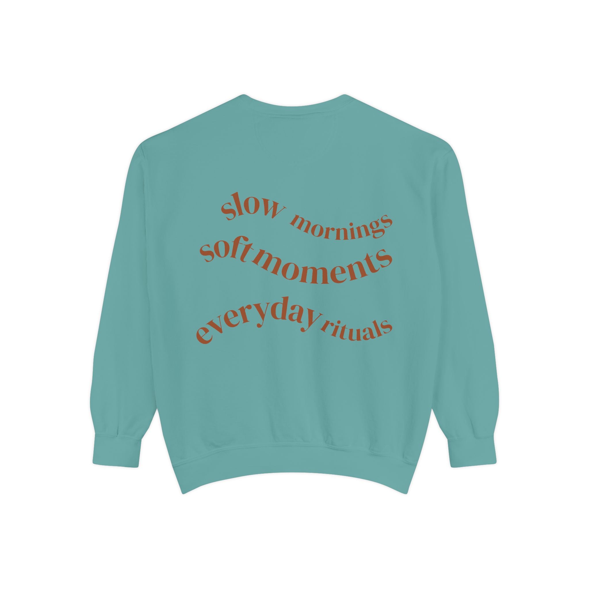Minimalist 'Sage & Son' Logo Sweatshirt — Garment-Dyed Crewneck