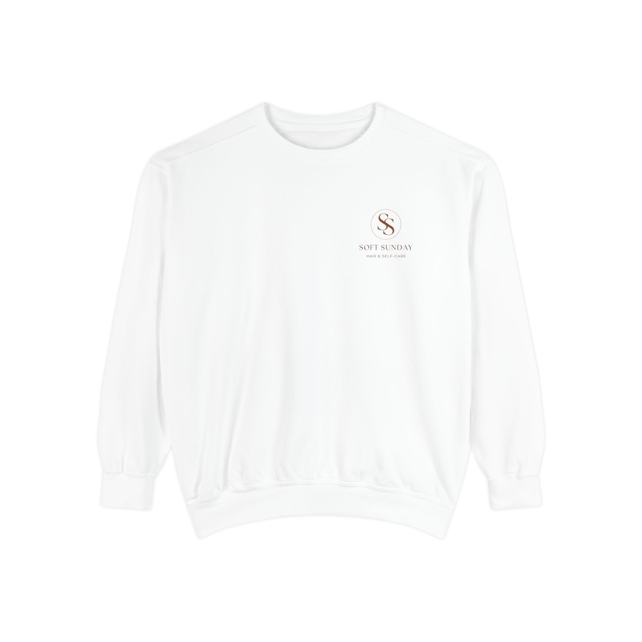 Minimalist 'Sage & Son' Logo Sweatshirt — Garment-Dyed Crewneck