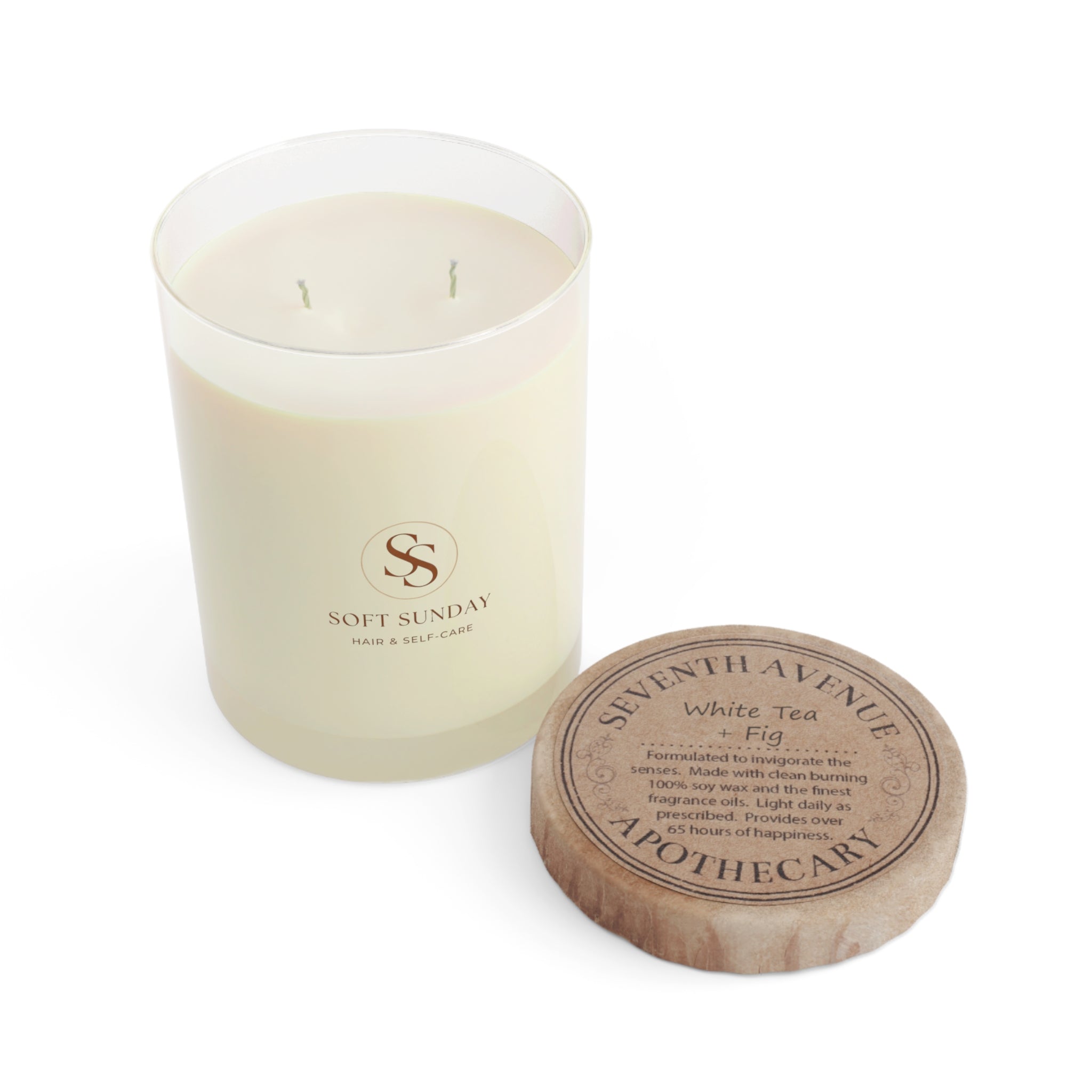 Soft Sunday Scented Candle - 11oz Glass Jar, Relaxing Spa & Self-Care Candle