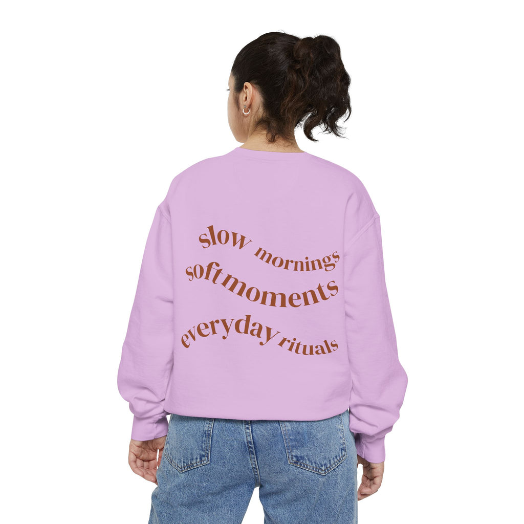Minimalist 'Sage & Son' Logo Sweatshirt — Garment-Dyed Crewneck