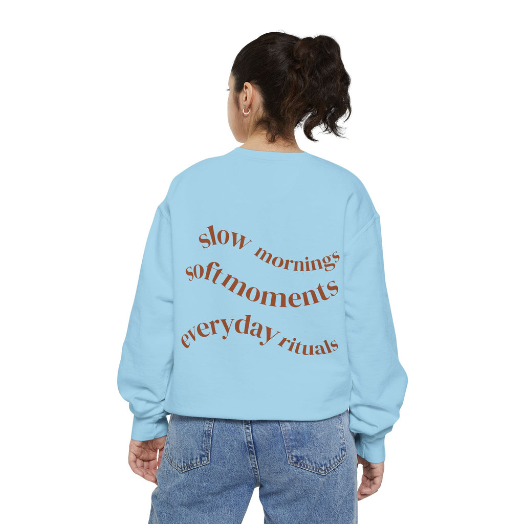 Minimalist 'Sage & Son' Logo Sweatshirt — Garment-Dyed Crewneck