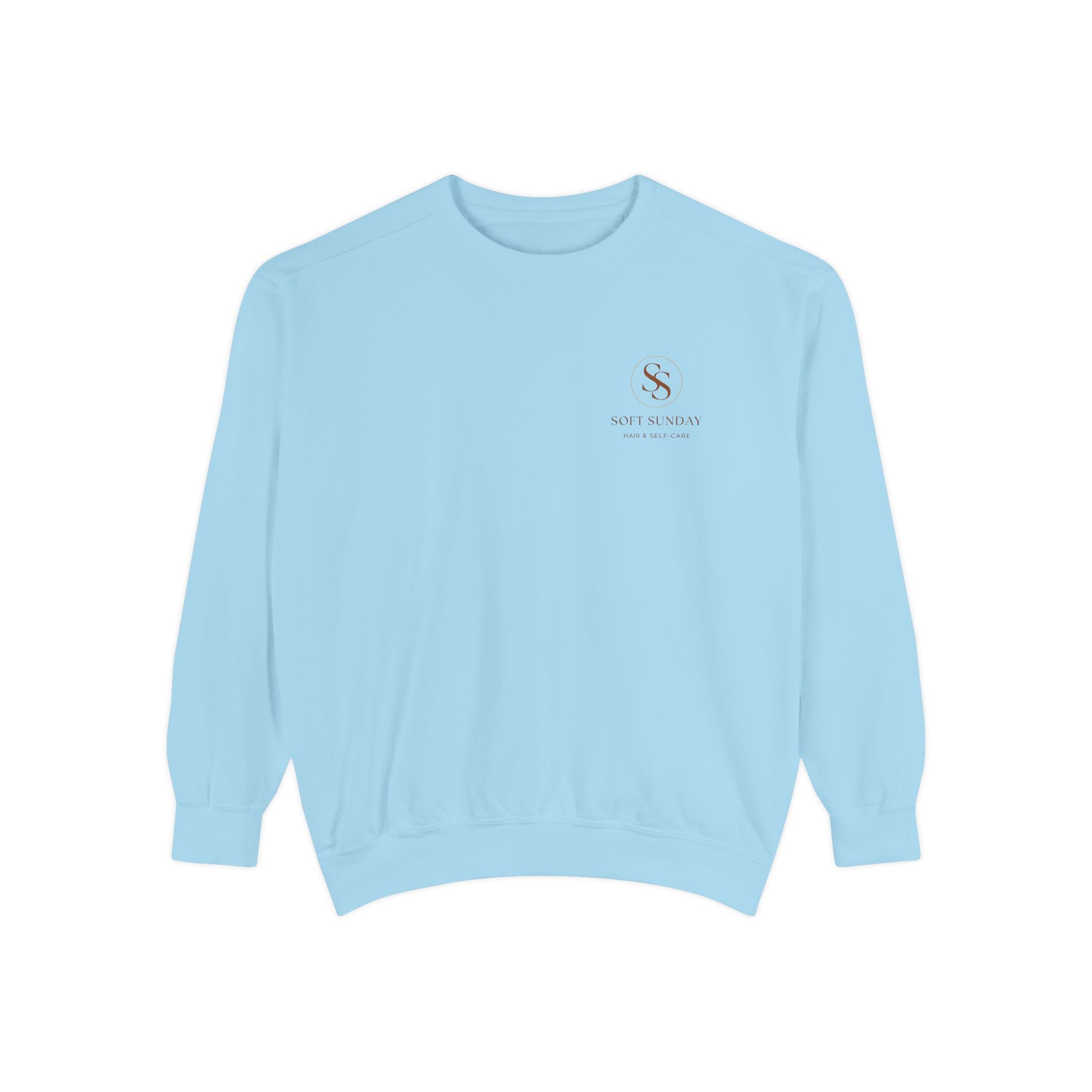 Minimalist 'Sage & Son' Logo Sweatshirt — Garment-Dyed Crewneck