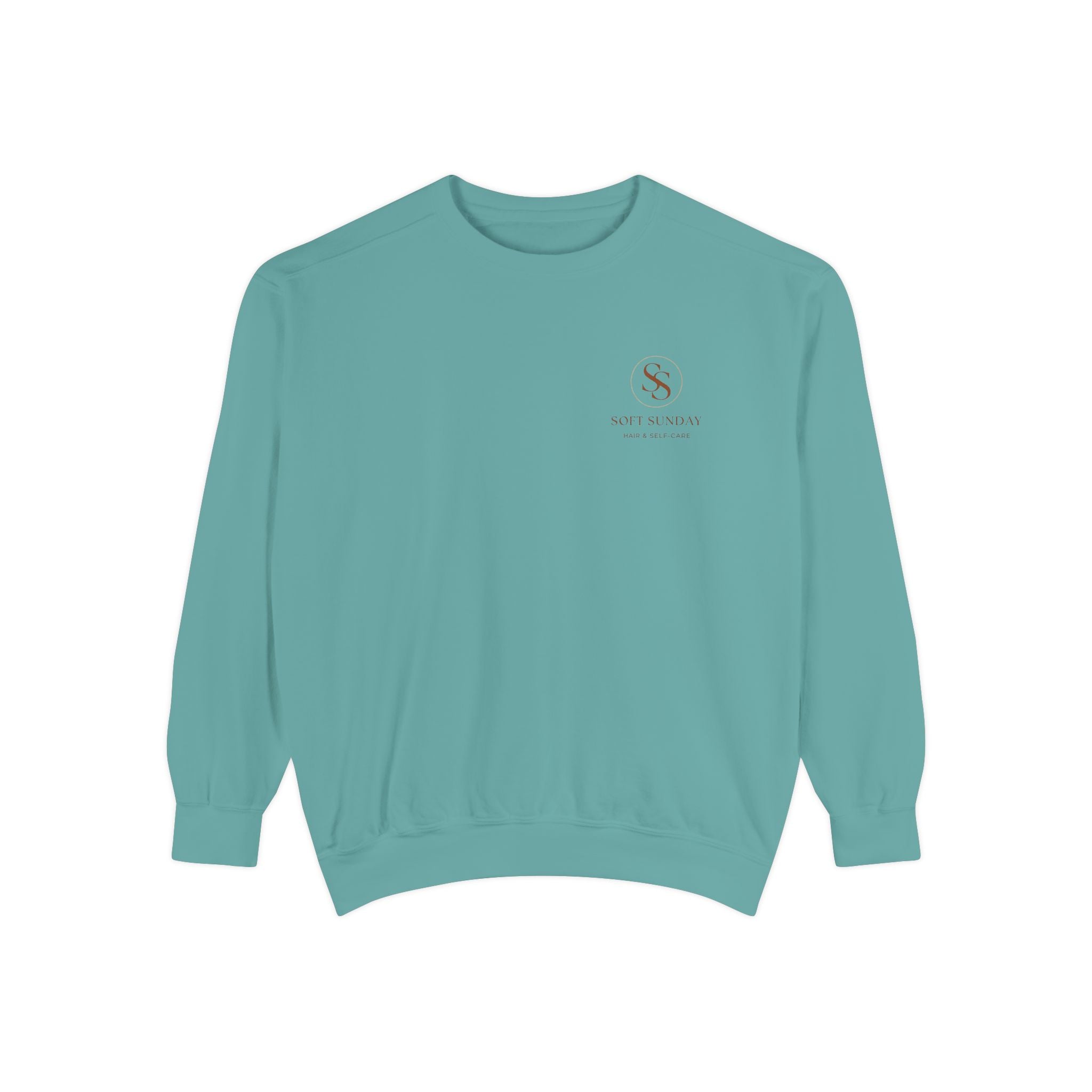Minimalist 'Sage & Son' Logo Sweatshirt — Garment-Dyed Crewneck
