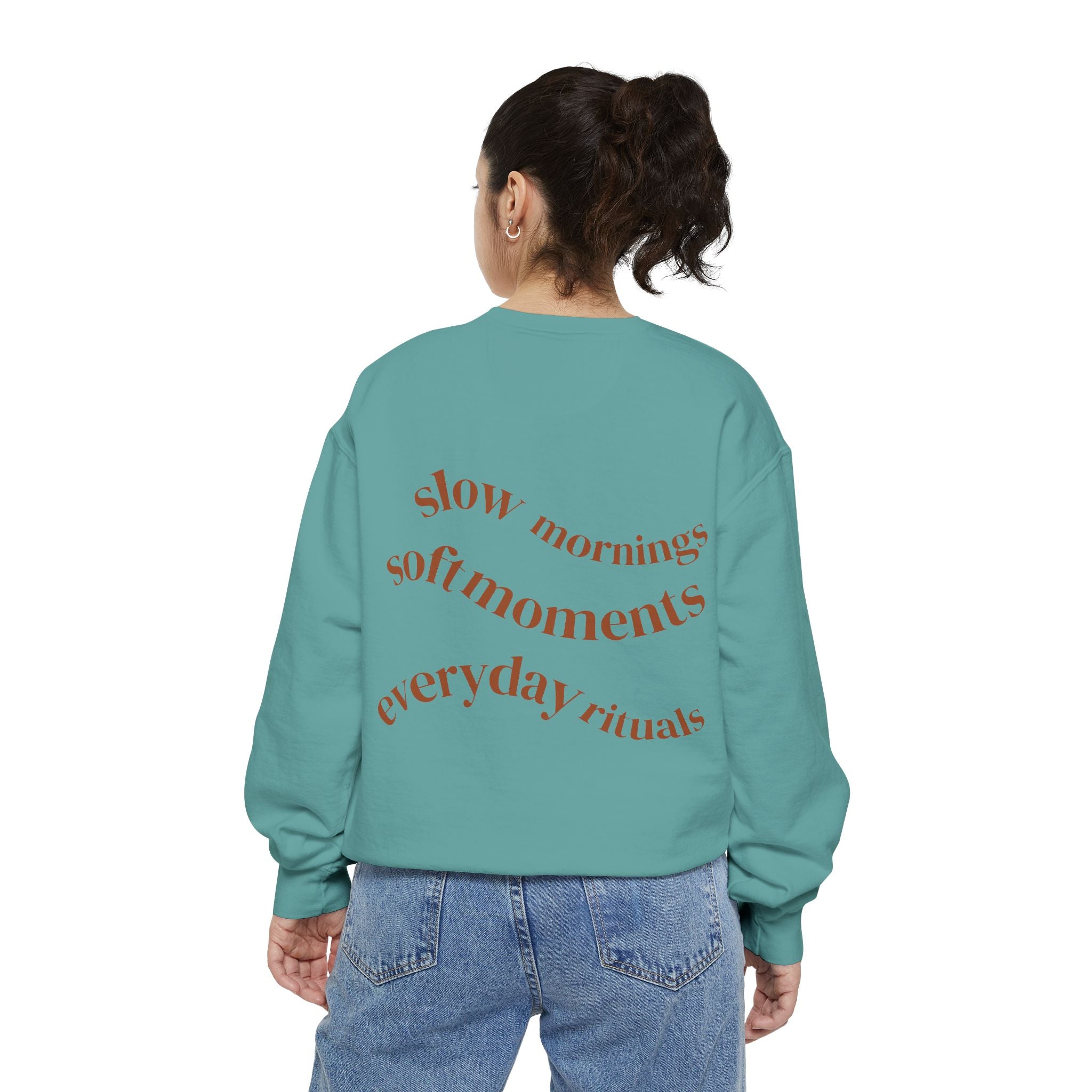 Minimalist 'Sage & Son' Logo Sweatshirt — Garment-Dyed Crewneck