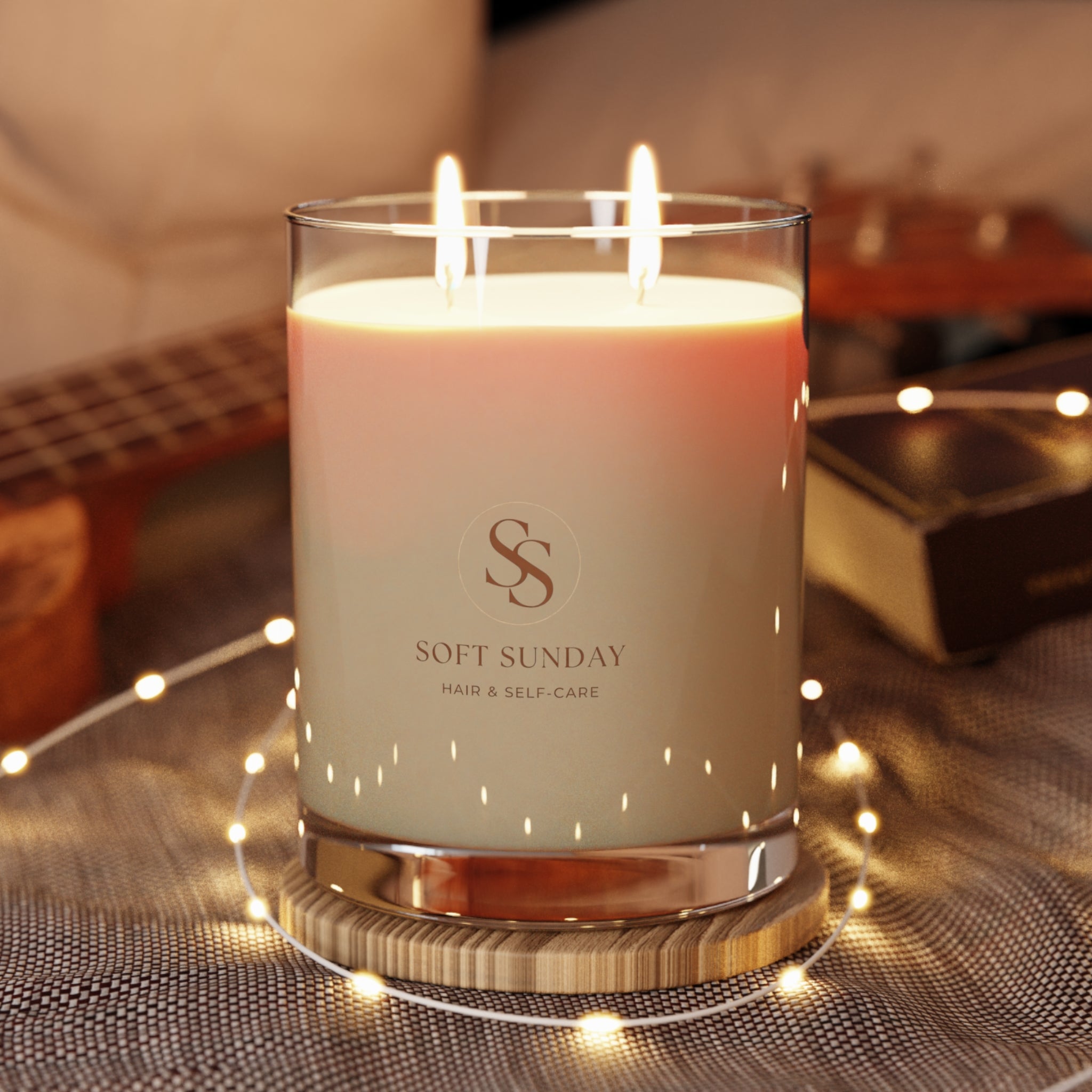 Soft Sunday Scented Candle - 11oz Glass Jar, Relaxing Spa & Self-Care Candle