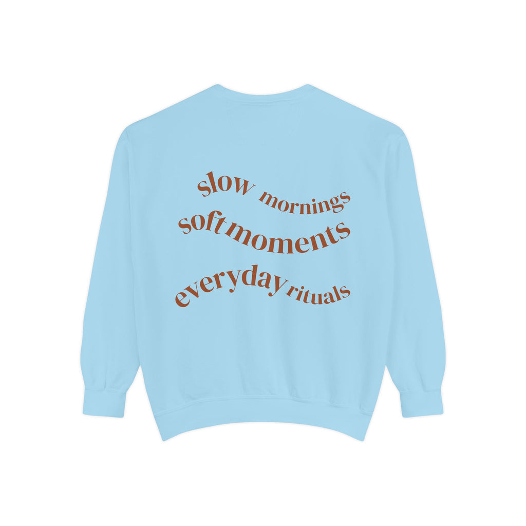 Minimalist 'Sage & Son' Logo Sweatshirt — Garment-Dyed Crewneck
