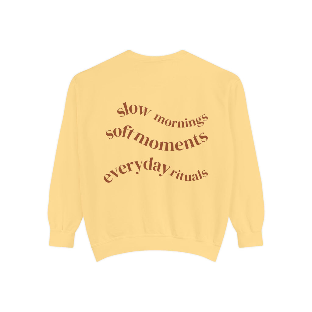 Minimalist 'Sage & Son' Logo Sweatshirt — Garment-Dyed Crewneck