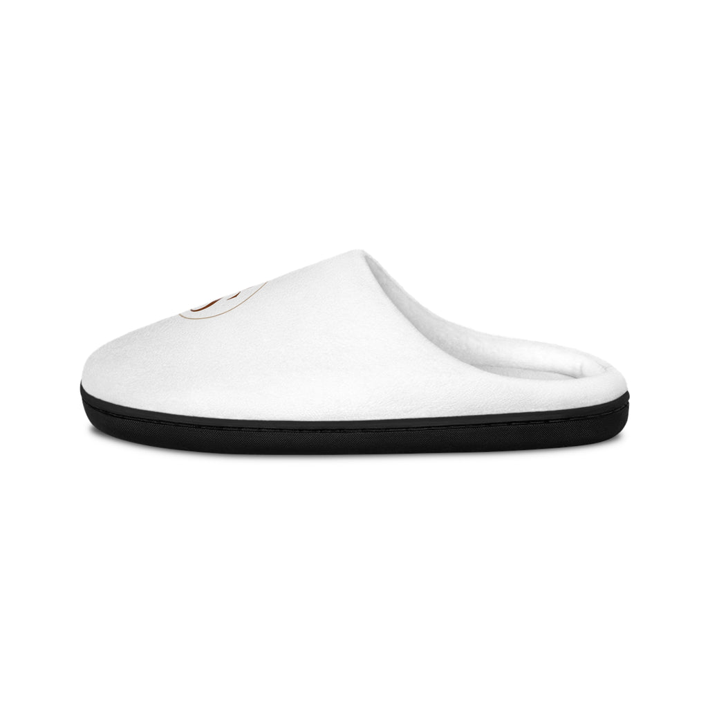 Monogrammed Cozy Indoor Slippers — Women's White Plush SS Logo