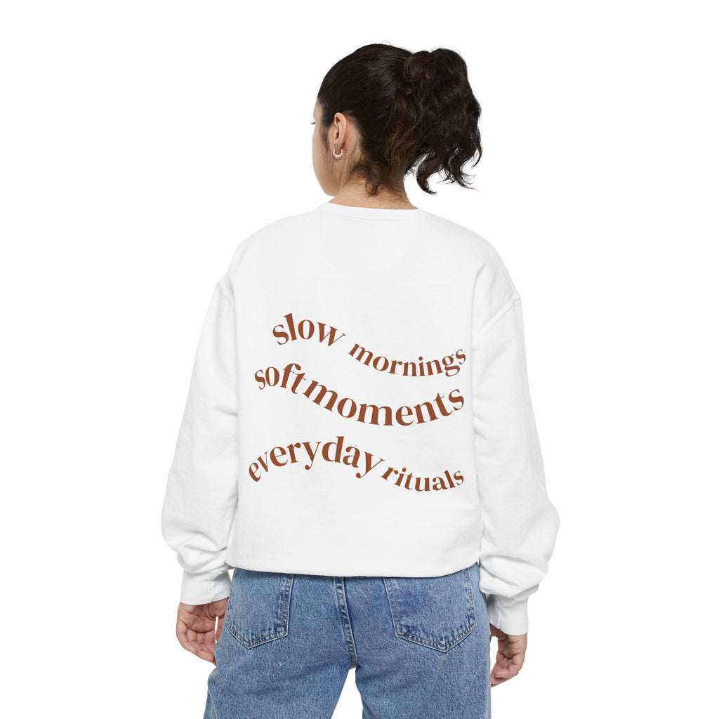 Minimalist 'Sage & Son' Logo Sweatshirt — Garment-Dyed Crewneck