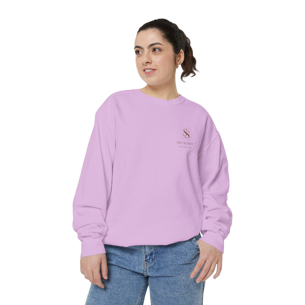 Minimalist 'Sage & Son' Logo Sweatshirt — Garment-Dyed Crewneck