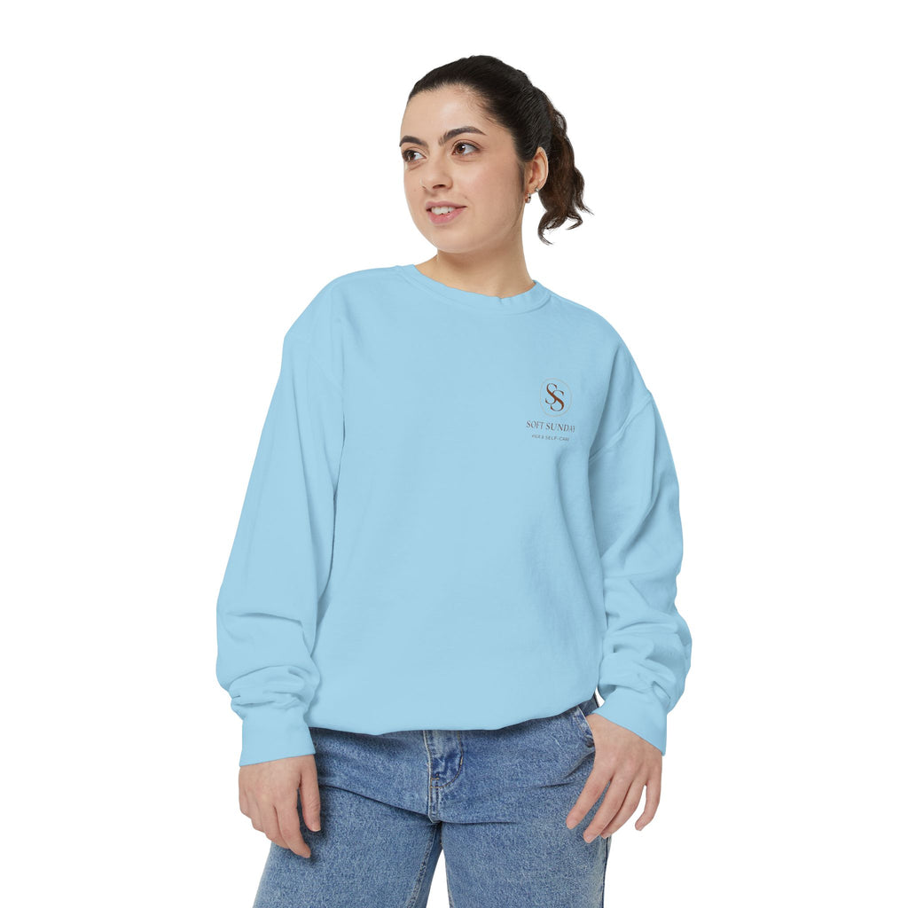 Minimalist 'Sage & Son' Logo Sweatshirt — Garment-Dyed Crewneck