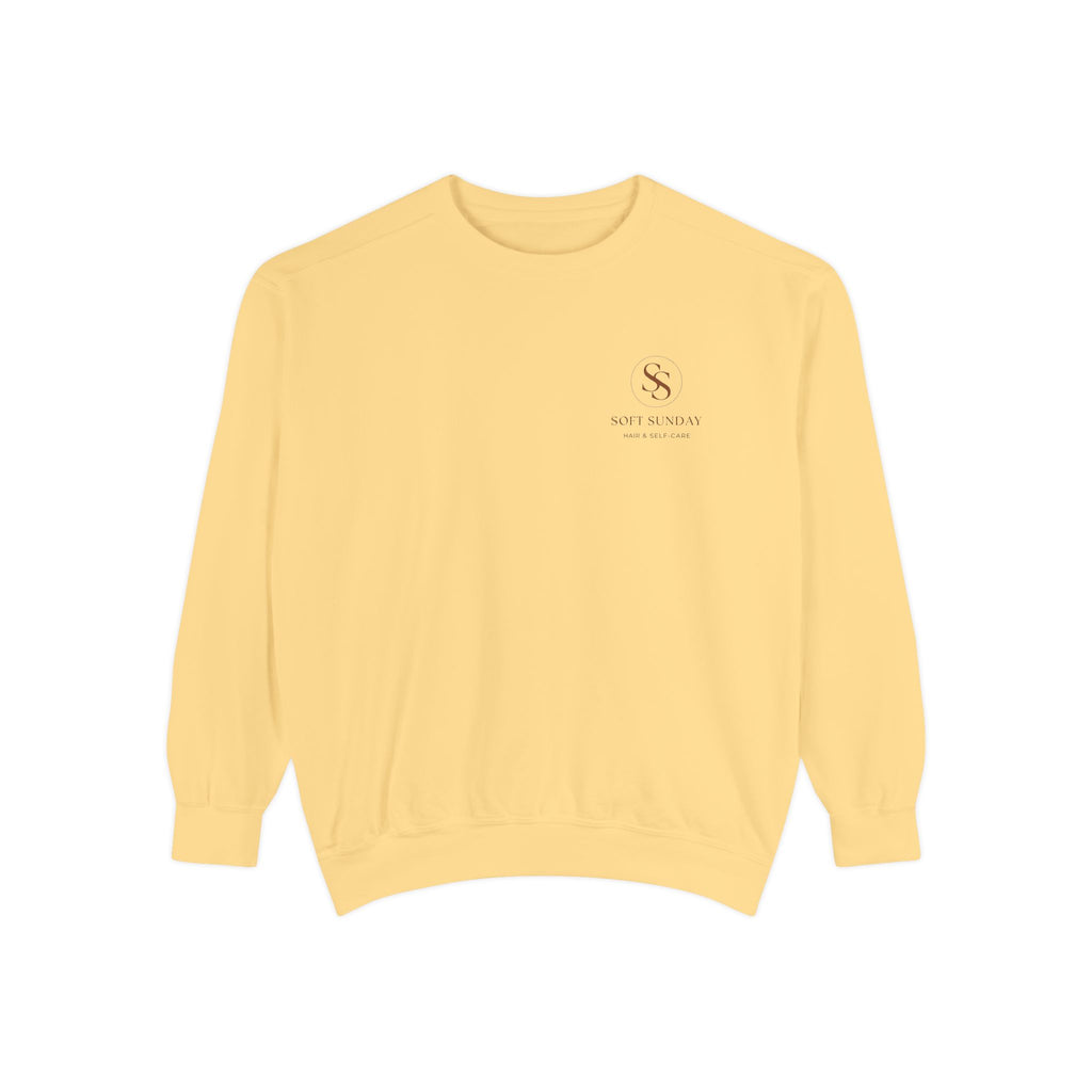 Minimalist 'Sage & Son' Logo Sweatshirt — Garment-Dyed Crewneck