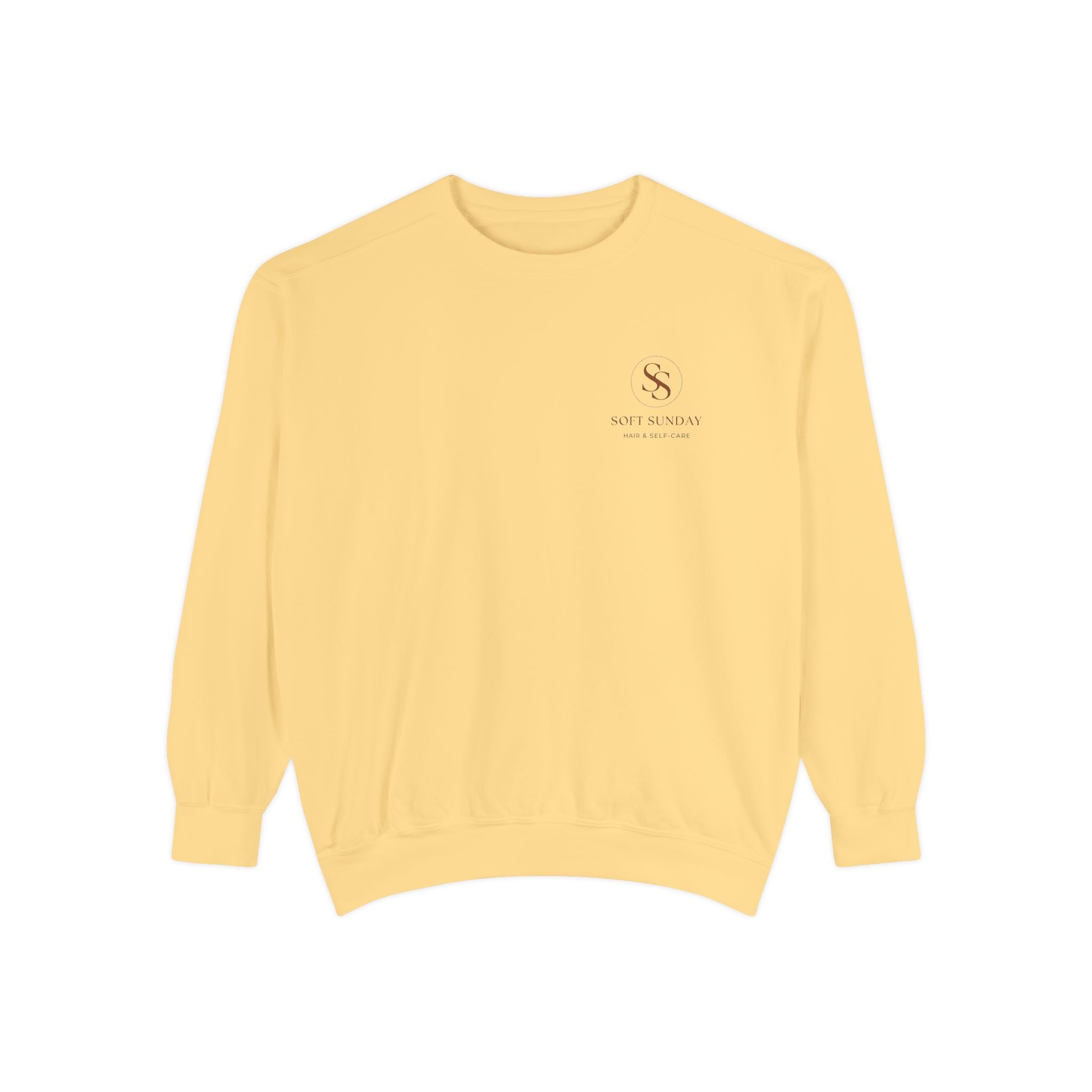Minimalist 'Sage & Son' Logo Sweatshirt — Garment-Dyed Crewneck