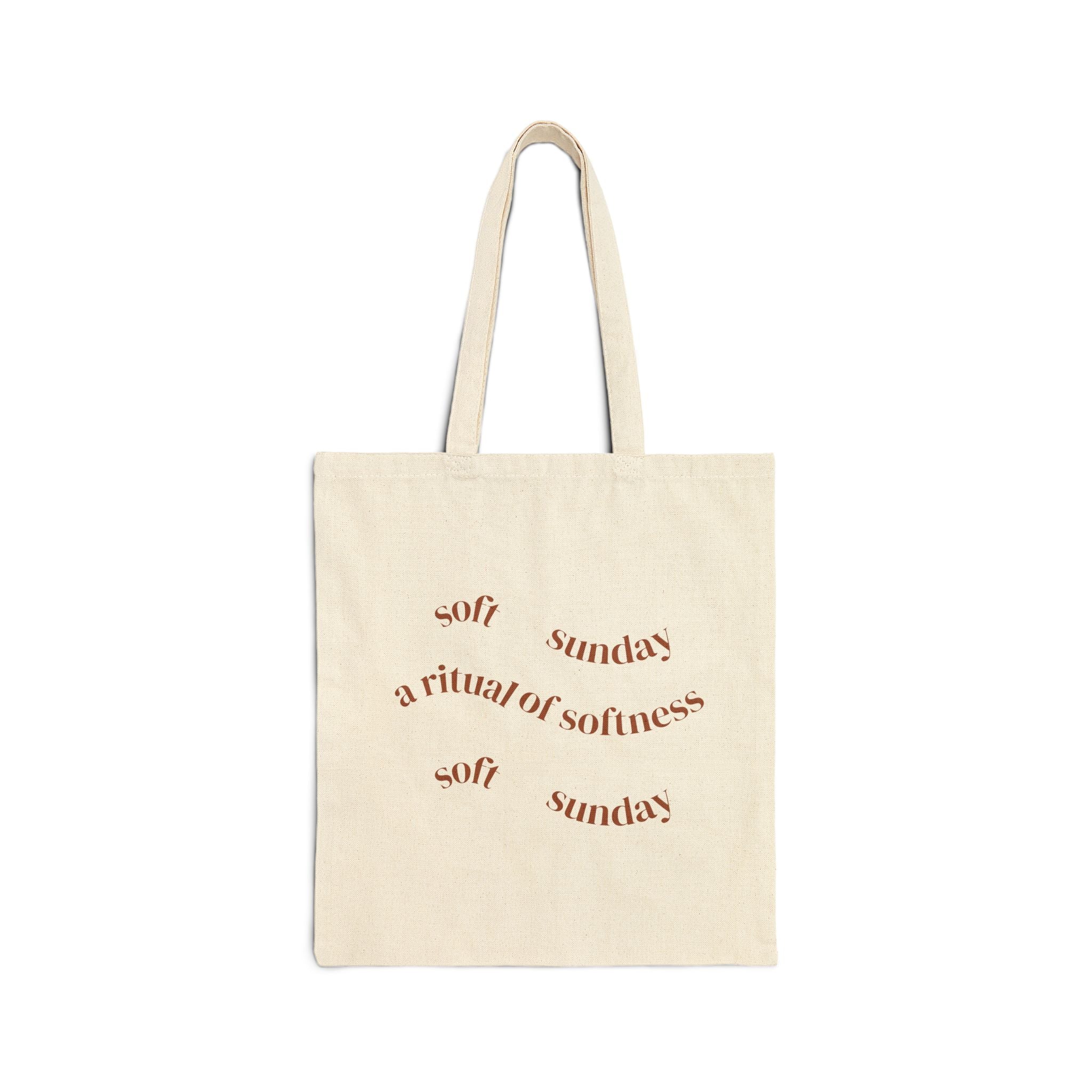 Canvas Tote Bag — "Soft Sunday: A Ritual of Softness" Natural Cotton Reusable Shopper