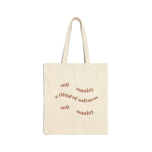Canvas Tote Bag — "Soft Sunday: A Ritual of Softness" Natural Cotton Reusable Shopper