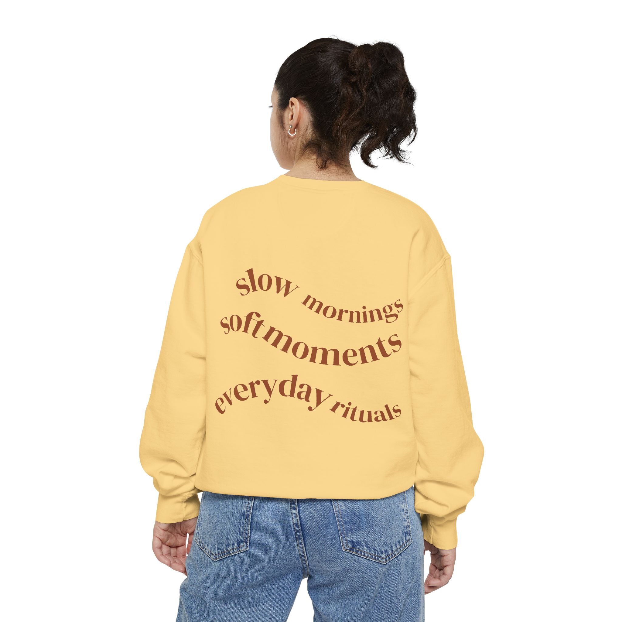 Minimalist 'Sage & Son' Logo Sweatshirt — Garment-Dyed Crewneck